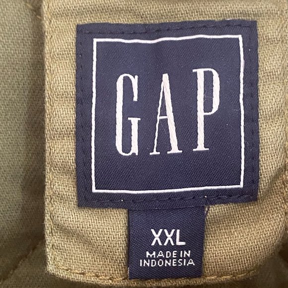 SOLD GAP Khaki Green Cotton Diamond Quilted Long Sleeve Full Zip Jacket - Picture 3 of 13